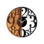 Wallity Reloj de pared Numbers en Nogal y Negro